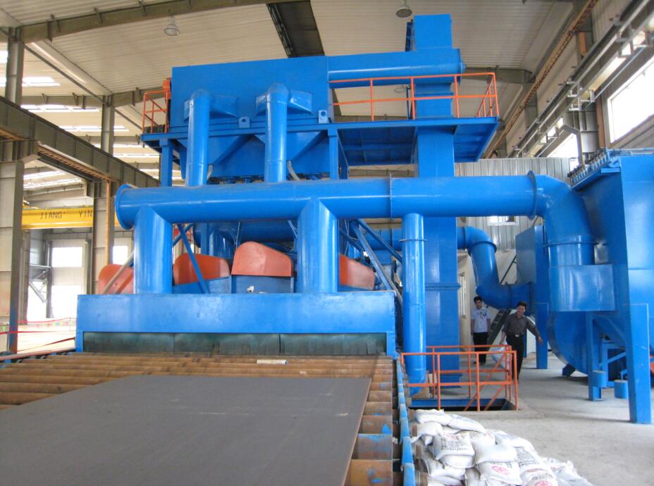 鋼板預處理線：鋼板拋丸機的作用以及工作原理！